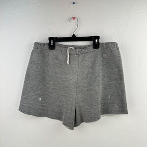 Vintage Russell Athletic Shorts Mens XL Gray Heather Knit Drawstring Relaxed‎